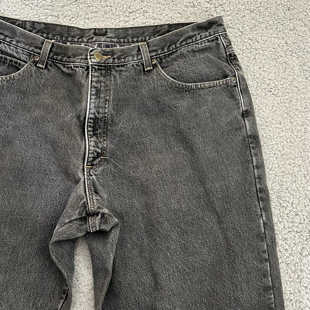 LL Bean Jeans Men’s 40x32 Black Denim Classic Fit Flannel Lined Outdoor Workwear - Picture 6 of 16